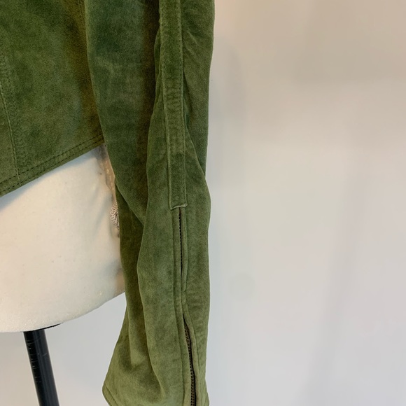Aldo Sage Green Suede Moto Jacket Size Large - Picture 11 of 16